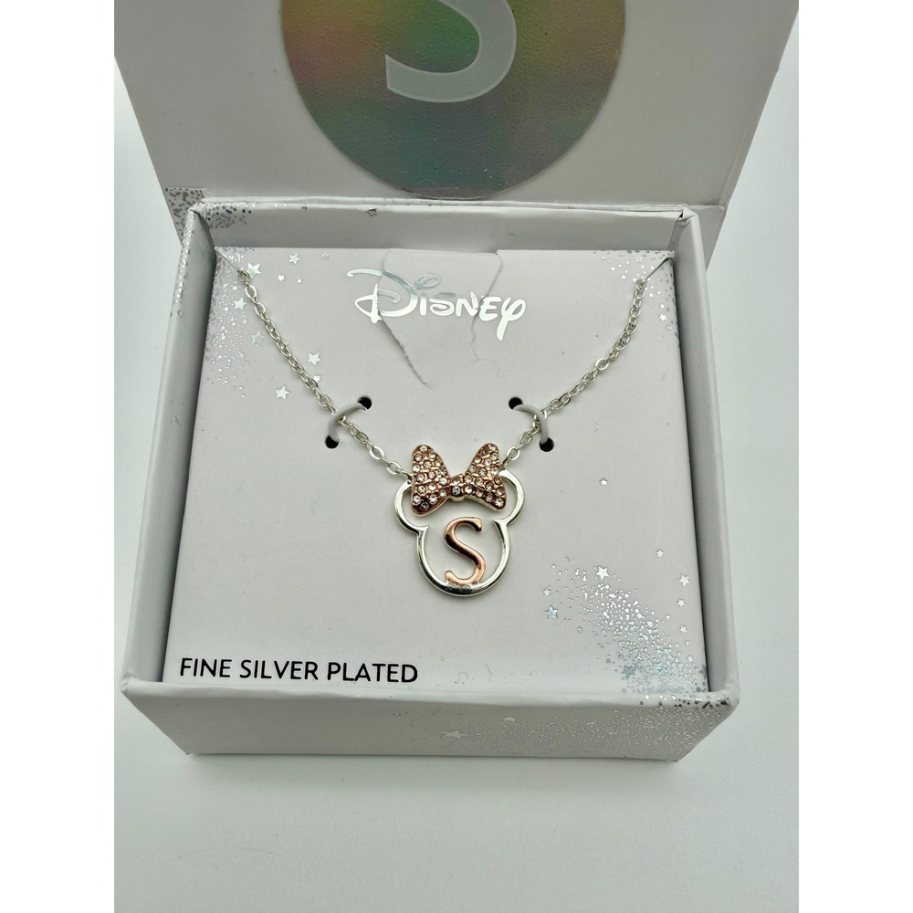 Disney x BaubleBar Mickey Mouse Initial Necklace - Letter S - Gold Tone - NWT